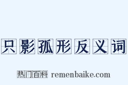 只影孤形反义词是什么意思的图片